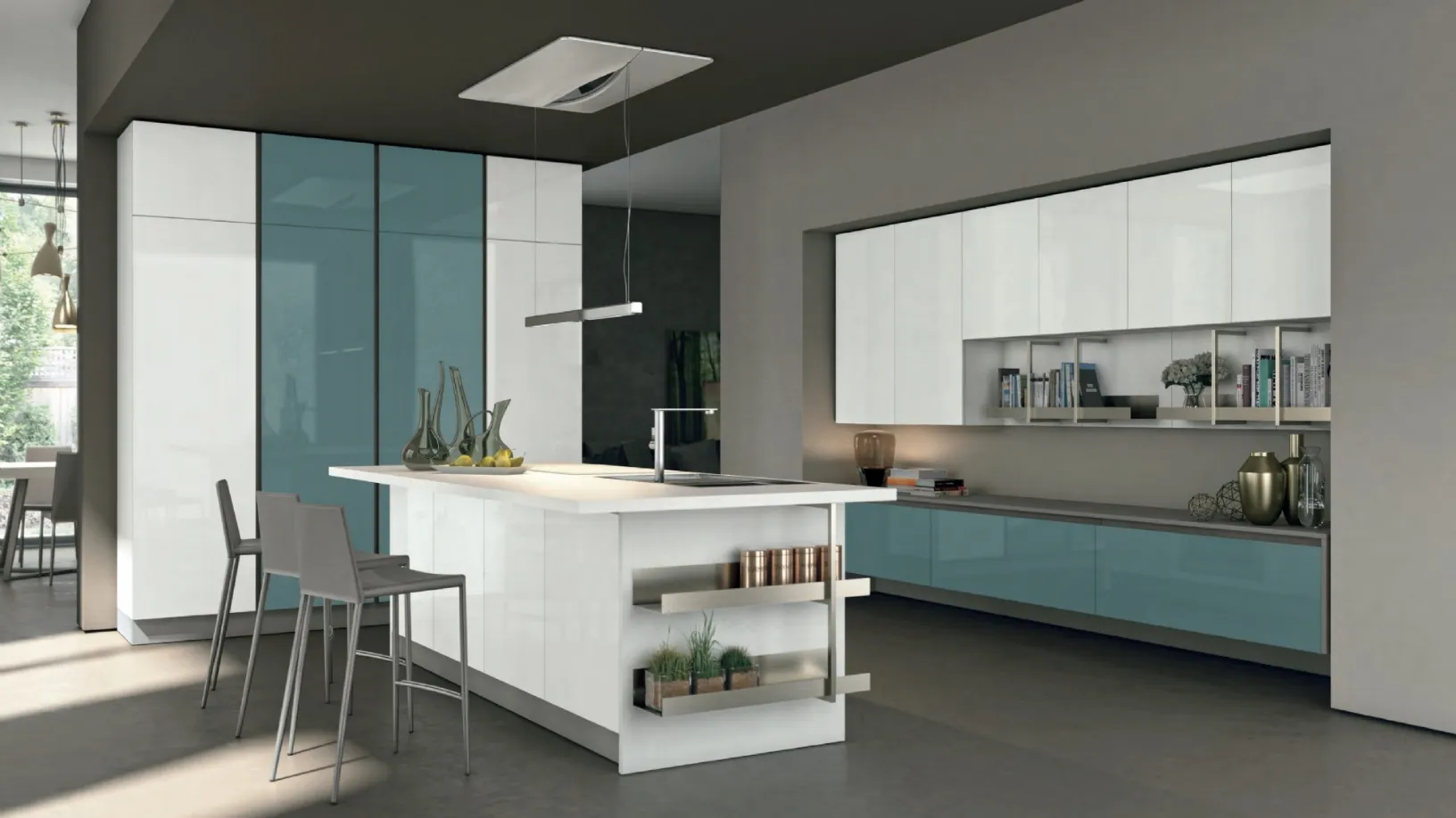 Cucina Moderna con isola Clover 06 di Lube